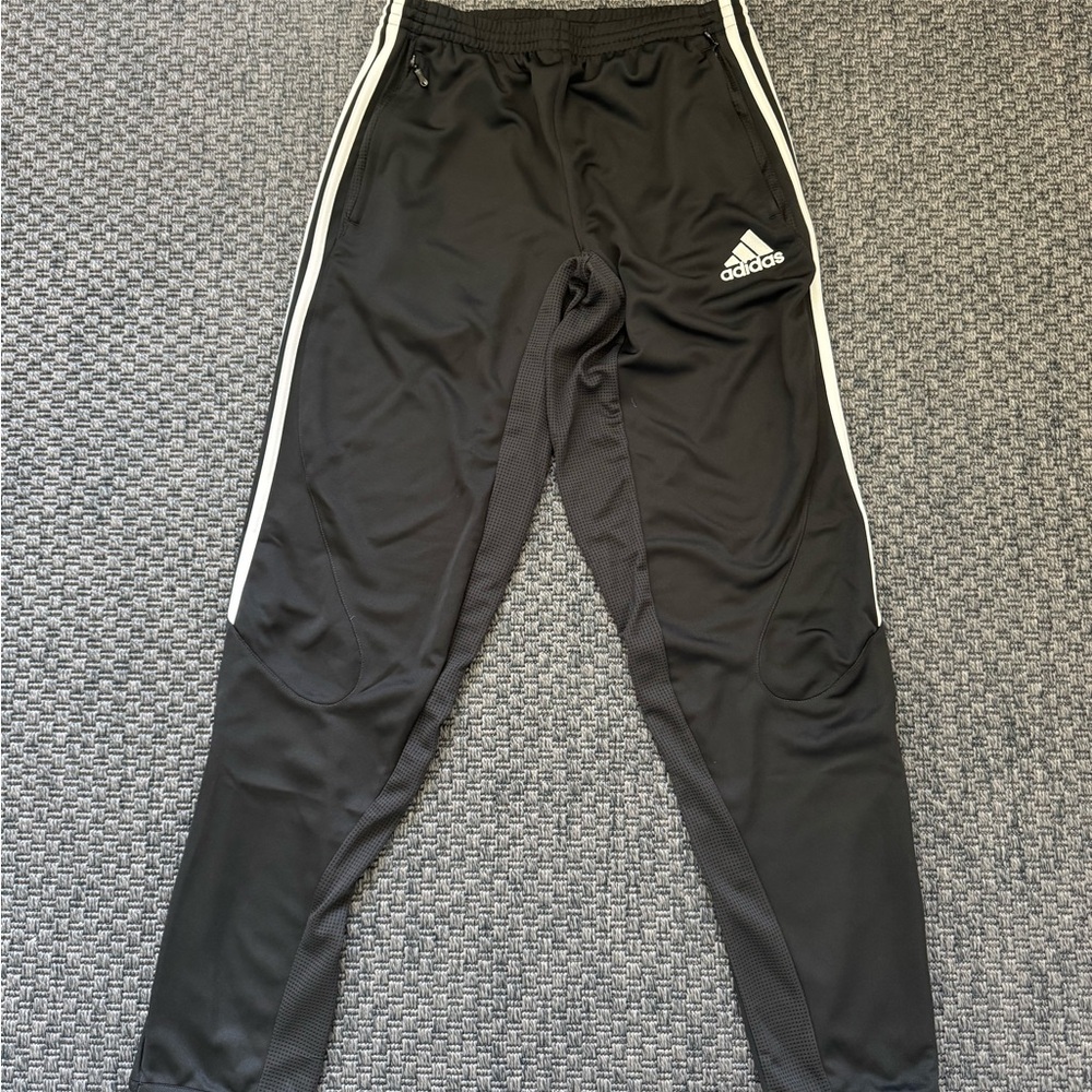 Adidas Youth Black Joggers with White Stripes sz XL fits men’s small